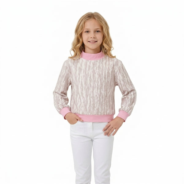 RTS GT1889 toddler girl clothes pink camo  long sleeve yoga top winter shirt