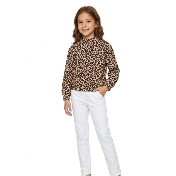 RTS GT1904 toddler girl clothes leopard print long sleeve yoga top