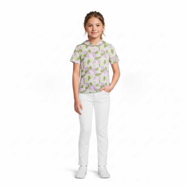 RTS GT1918 toddler boy Easter camouflage print short sleeve hoodie top