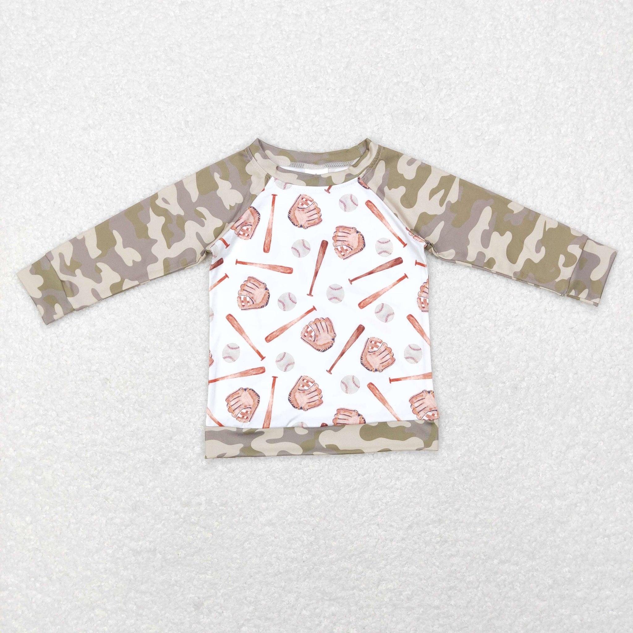 BT0469 baby boy clothes baseball camo boy winter shirt