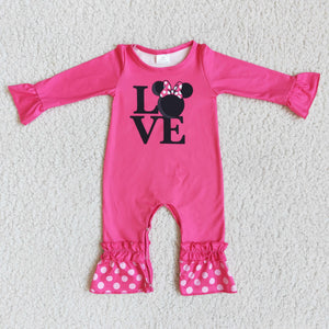 6 B8-35 girl valentine's day cartoon pink long sleeve romper-promotion 2024.11.9 $5.5