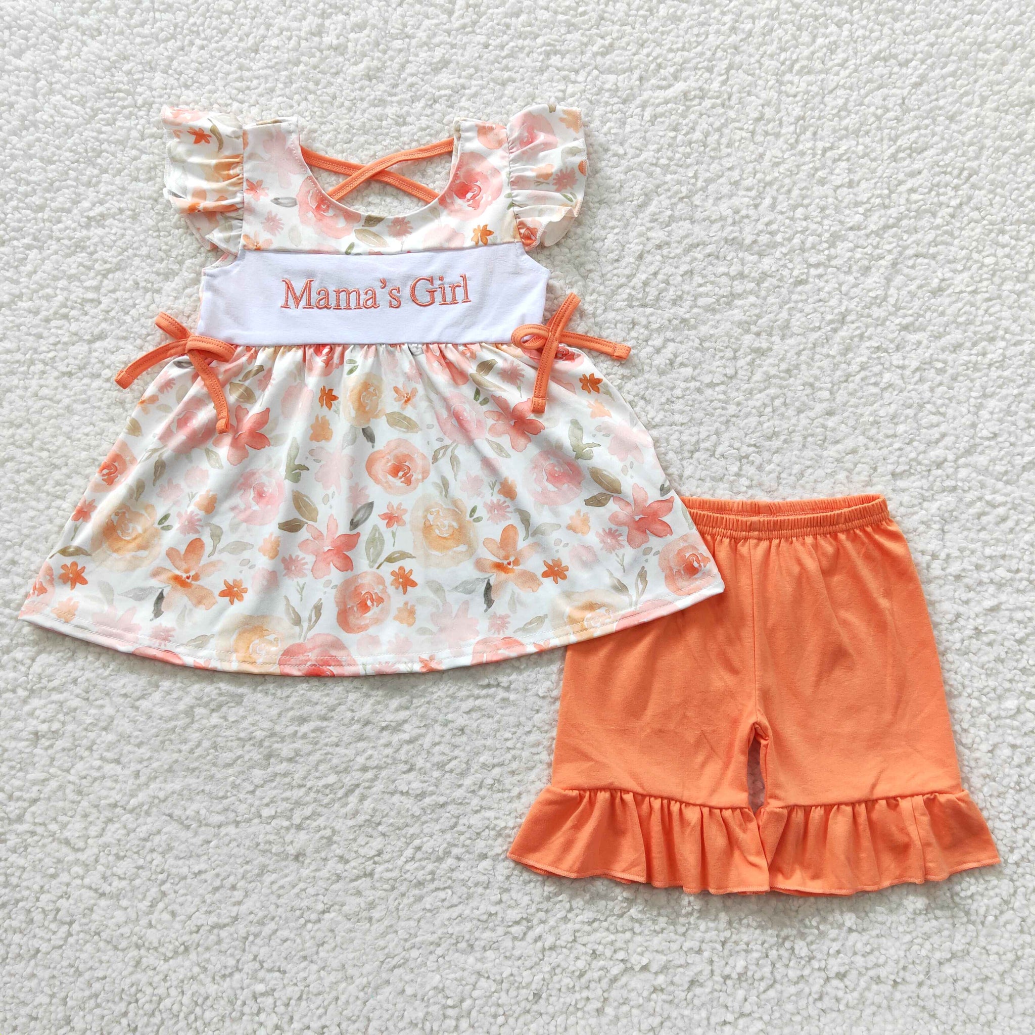 GSSO0235 baby girl clothes embroidery mama's girl mother's day summer outfit