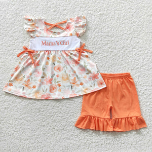 GSSO0235 baby girl clothes embroidery mama's girl mother's day summer outfit