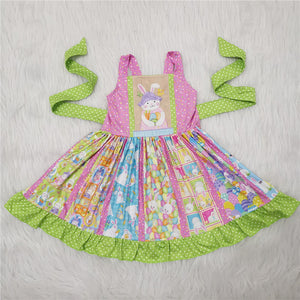 A16-13 girl bunny rabbit easter twirl dress--promotion 2025.3.1 $2.99