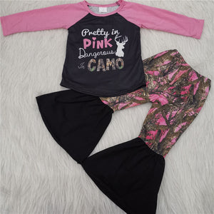 6 A24-12 girl pink camo winter long sleeve set-promotion 2023.9.25