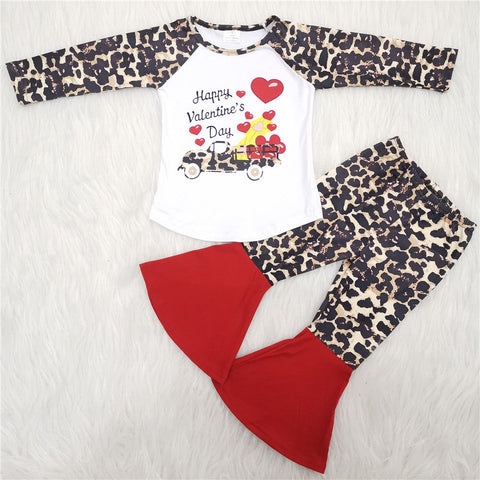 6 C11-28 girl valentines day heart leopard winter long sleeve set-promotion 2024.1.13 $5.5