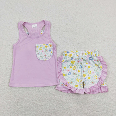 GSSO0511 baby girl clothes girl pink flower girl summer outfits