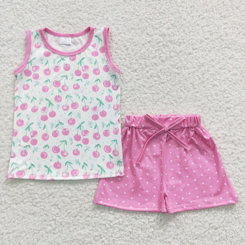 GSSO0323 RTS baby girl clothes pink girl summer outfit