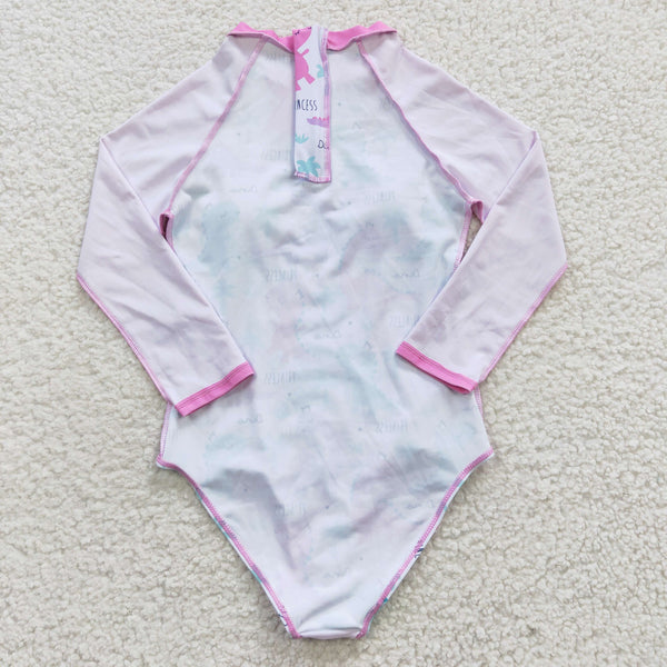 S0076 toddler girl clothes dinosaur summer swimsuit swimwear