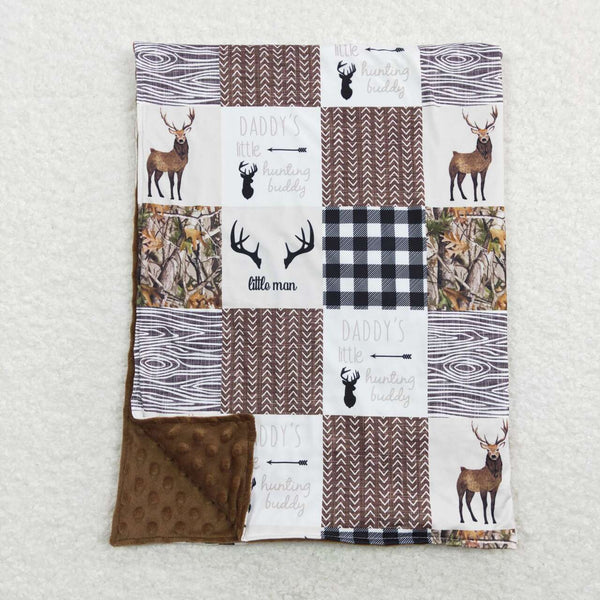 BL0104 25.5.14 USA warehouse RTS baby newborn hunting blanket deer minky blanket