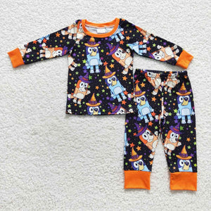 BLP0273 RTS toddler boy clothes cartoon boy winter pajamas set halloween outfit