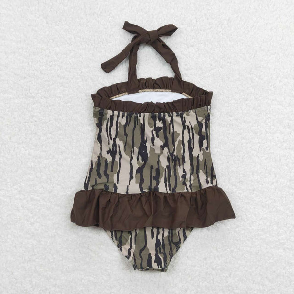 S0192 RTS baby girl clothes camo girl summer swimsuit swim wear beach bathing suit 1