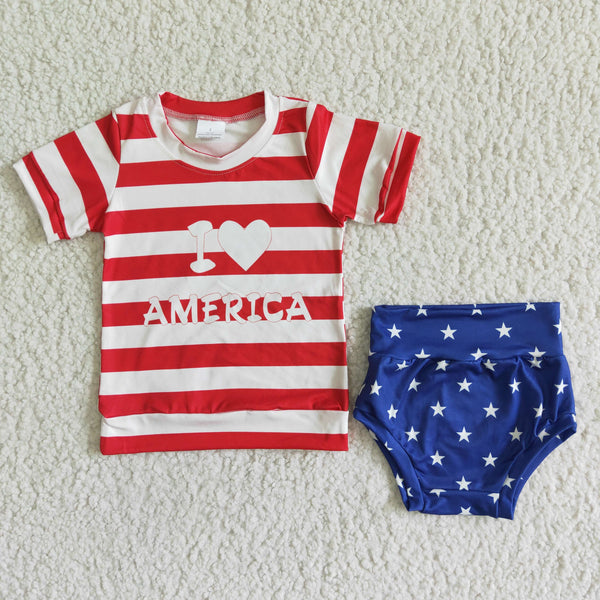 GBO0018 kids clothing july 4th star bummies short sleeve set headwears A -promotion 2024.5.3 $5.5