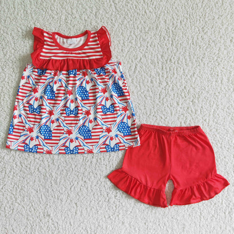 GSSO0055 RTS kids clothing cartoon july 4th red set-promotion 2024.5.3 $5.5