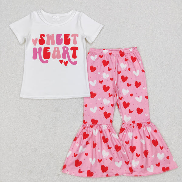 GSPO0984 kids clothes girls sweet heart girl Valentine's Day outfit