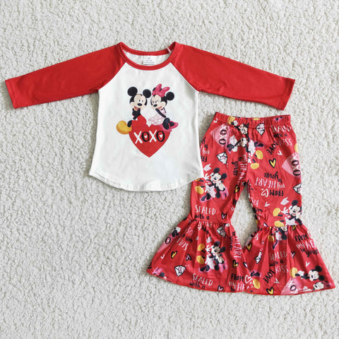 6 B13-28 girl red heart valantine's day long sleeve set-promotion 2024.11.9 $5.5