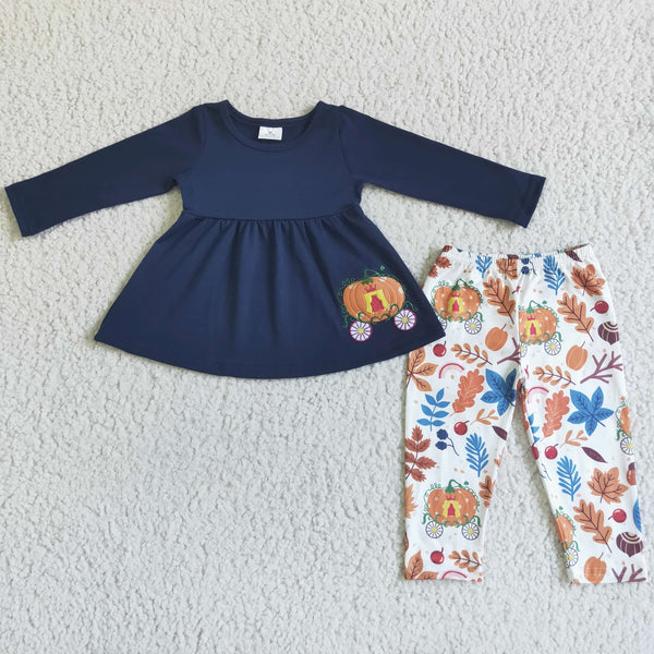 GLP0051 girl navy halloween emboridery set