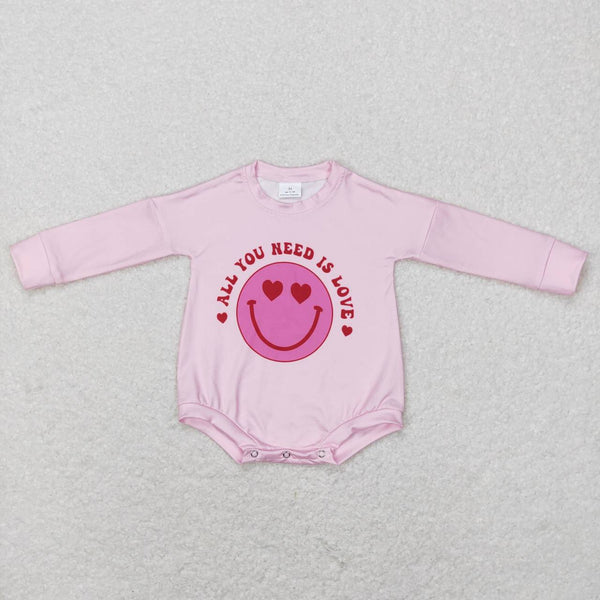 LR0765 baby girl clothes smile  all you need is love girl valentine day bubble