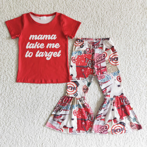 GSPO0006 kids clothes mama takes me to target short sleeve spring fall set-promotion 6.1 $5.5