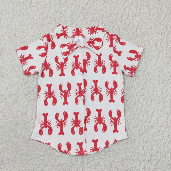 BT0161 baby boy clothes crawfish summer tshirt