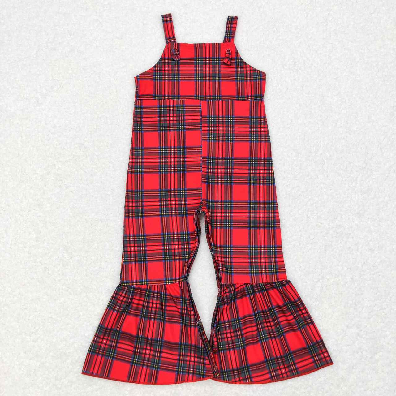 SR0479 RTS toddler girl clothes red plaid girl christmas jumpsuit