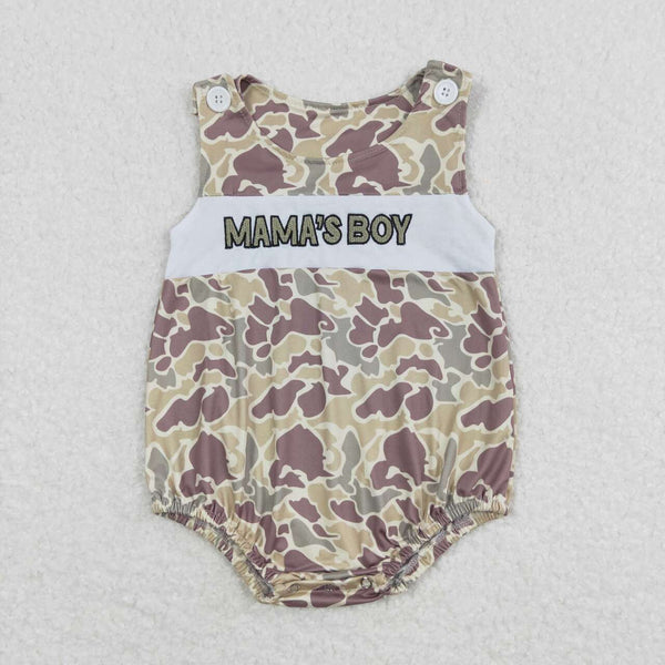 SR0995 RTS baby boy clothes embroidery mama?¡¥s boy camo boy summer romper mother's day clothes
