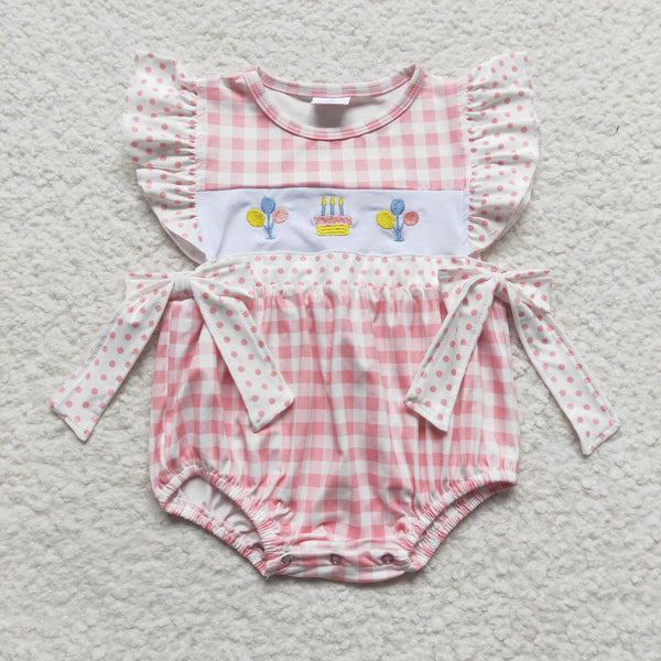 SR0269 baby girl clothes happy birthday embroidery bubble summer bubble