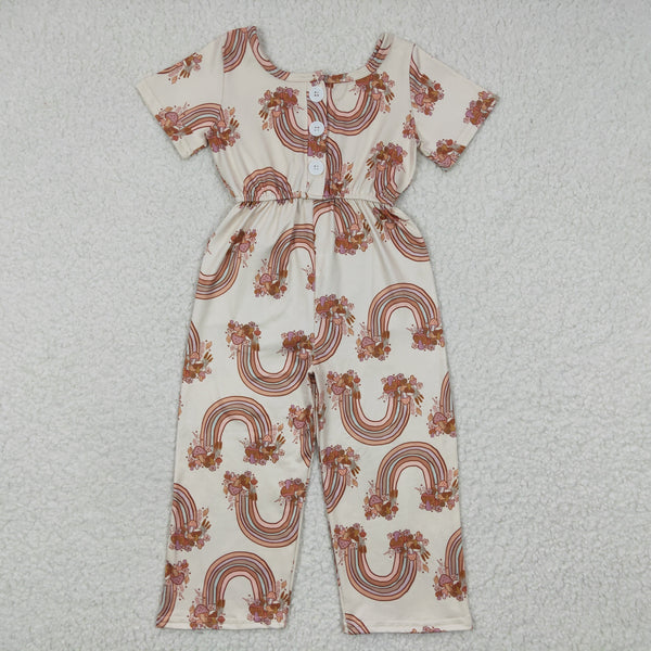 SR0241 baby girl clothes rainbow summer jumpsuit