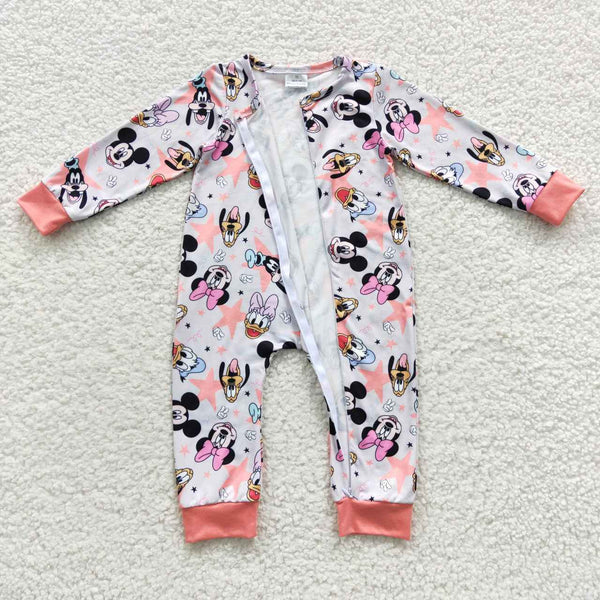 LR0298 zipper romper baby cartoon romper