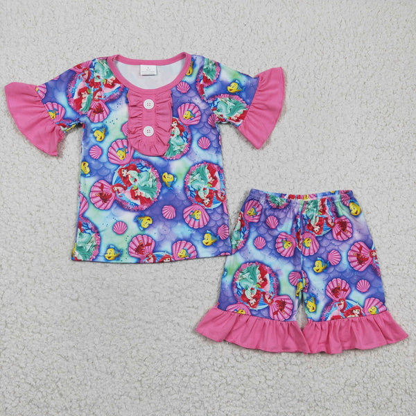 GSSO0152 baby girl clothes cartoon mermaid summer outfits-promotion 2024.6.22  $5.5