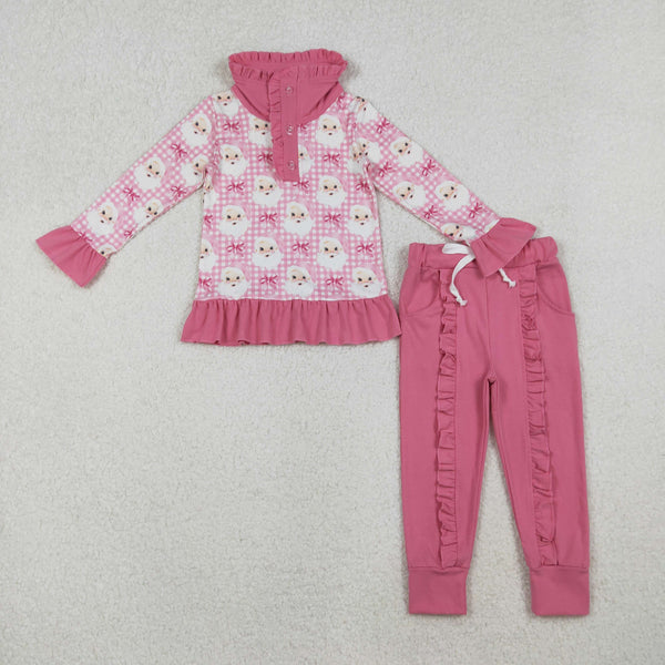 GLP2881 12-18M to 7-8T RTS girl christmas clothes pink santa clasu girl christms outfit