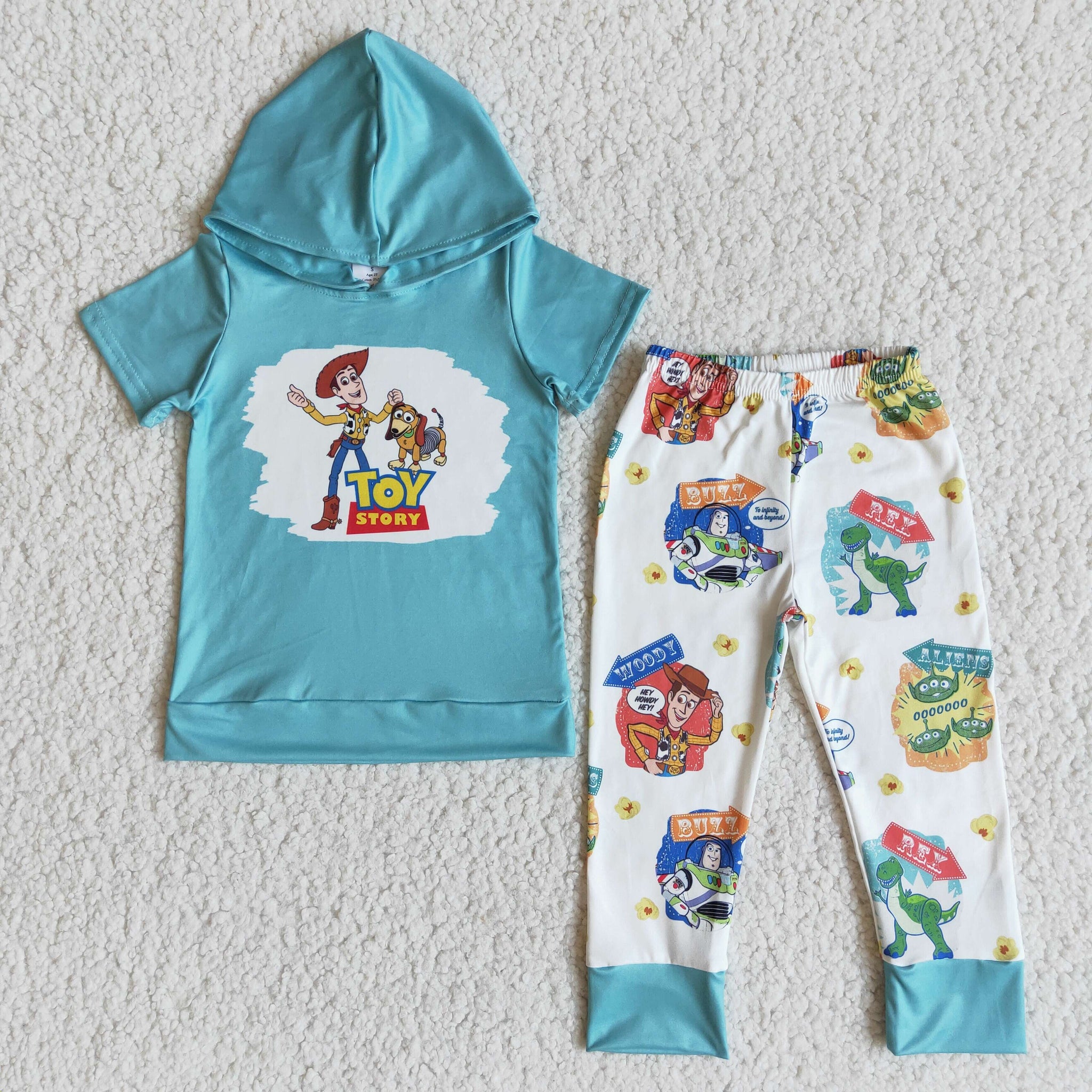 E7-30 baby boy clothes cartoon short sleeve hoodies fall spring set-promotion 7.17