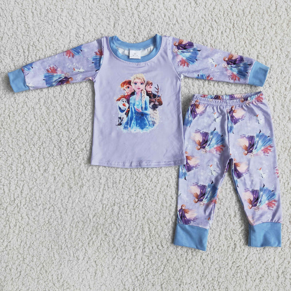 6 A9-1 sleepwear princess cartoon purple kids pajamas--promotion 2025.1.4 $2.99