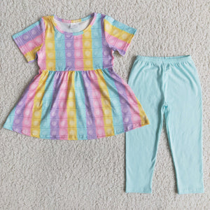 E6-2 girl colorful spring fall short sleeve set-promotion 2024.5.3 $2.99