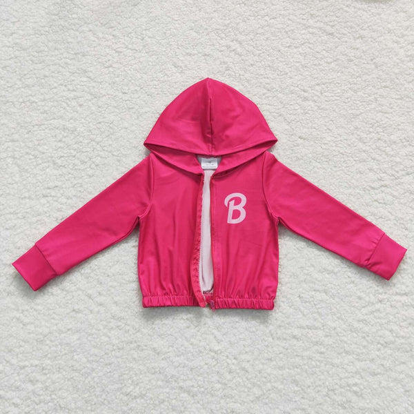 GT0330 baby girl clothes fall spring jacket girl hot pink coat