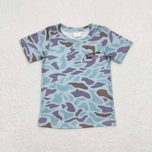 BT0598 RTS baby boy clothes mallard camouflage boy summer tshirt 1