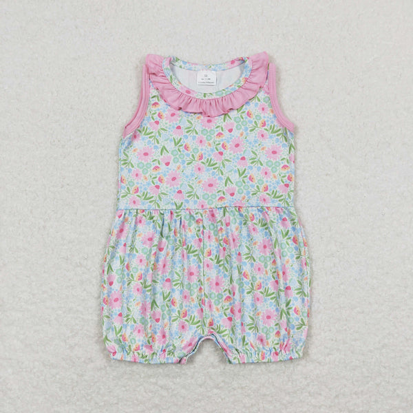 SR1262 RTS baby girl clothes floral toddler girl summer bubble