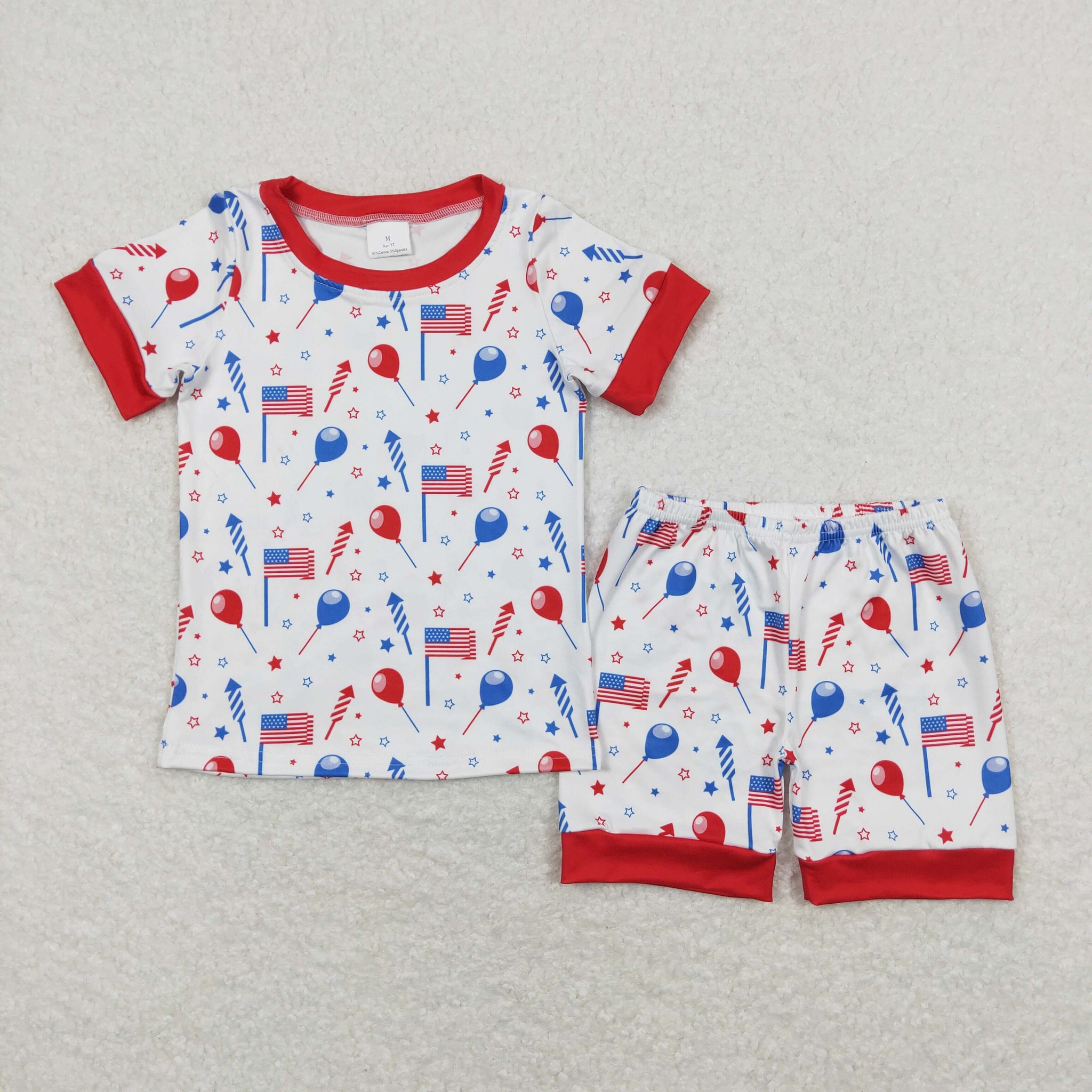 BSSO0707 RTS baby boy clothes 4th of Jully patriotic toddler boy summer outfits