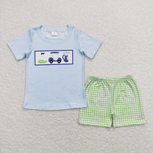 BSSO0697 RTS baby boy clothes golf toddler boy summer outfits (print svg)