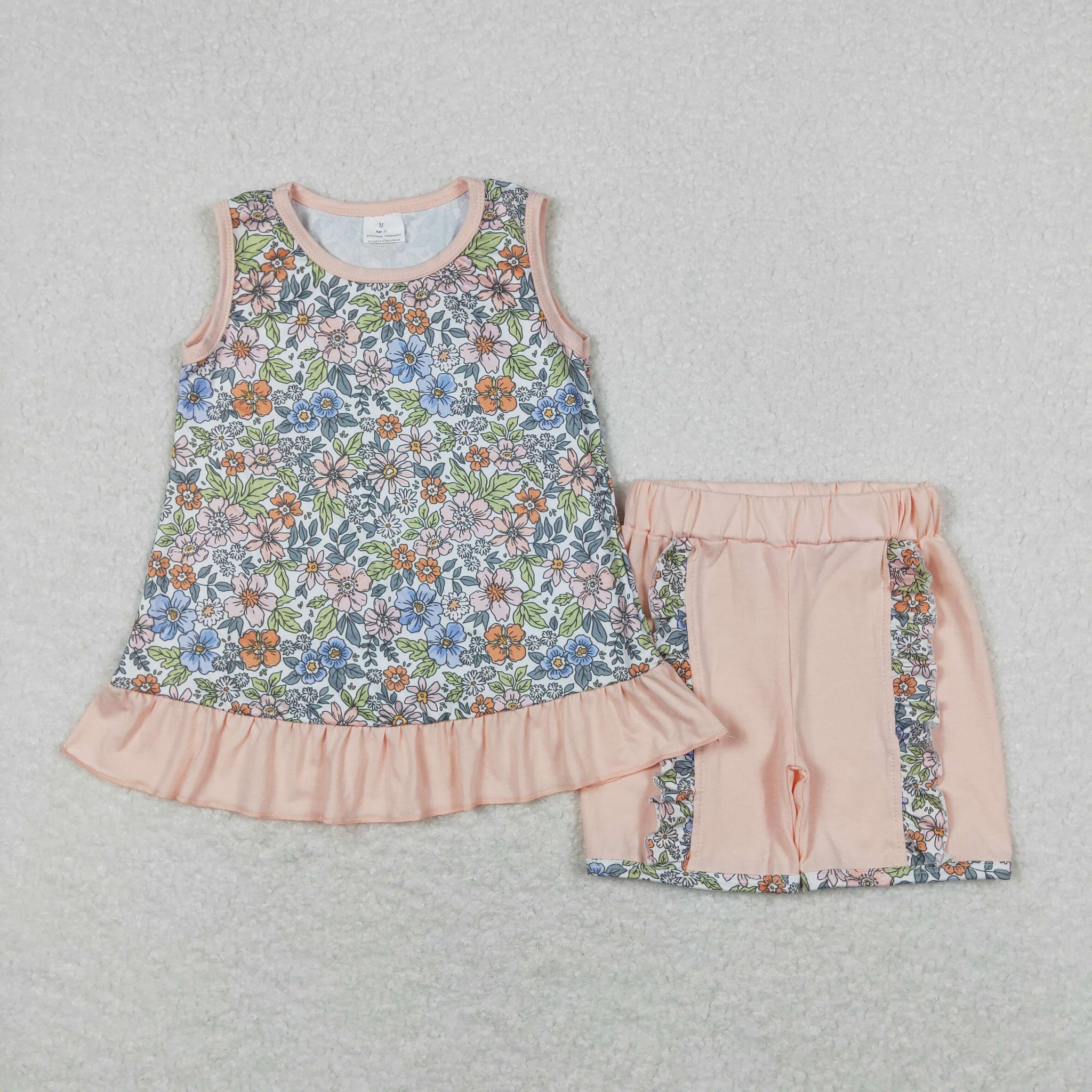 GSSO0830 RTS baby girl clothes flower toddler girl summer outfits