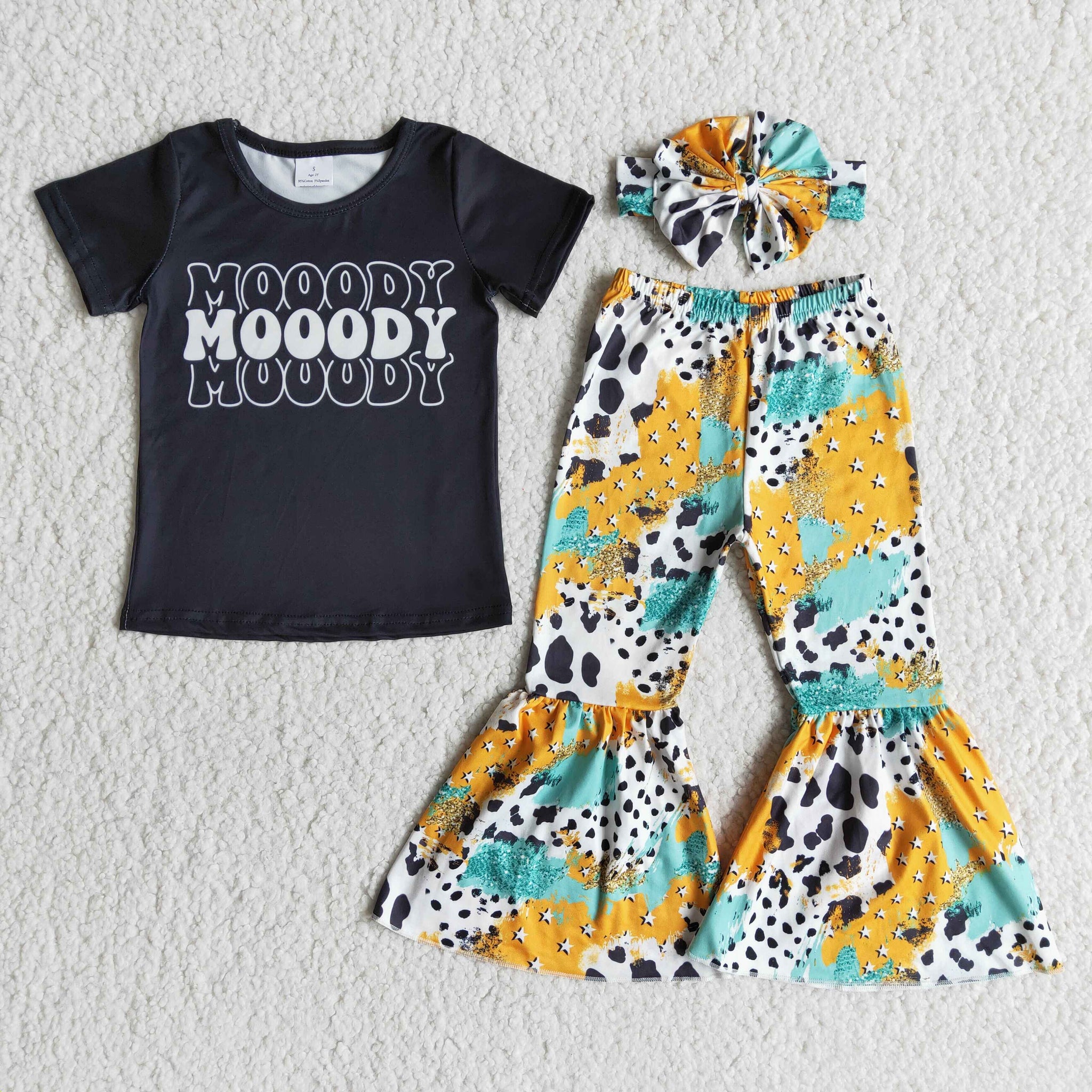 E8-3 girl black mooody short sleeve fall spring set-promotion 2024.3.2 $5.5