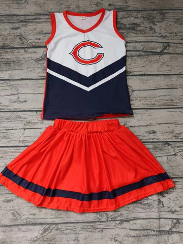 Custom order MOQ:3pcs each design state cheerleading uniforms girl summer skir set 6