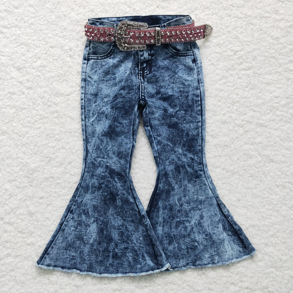 P0008 baby girl clothes blue denim pants bell bottom pant jeans