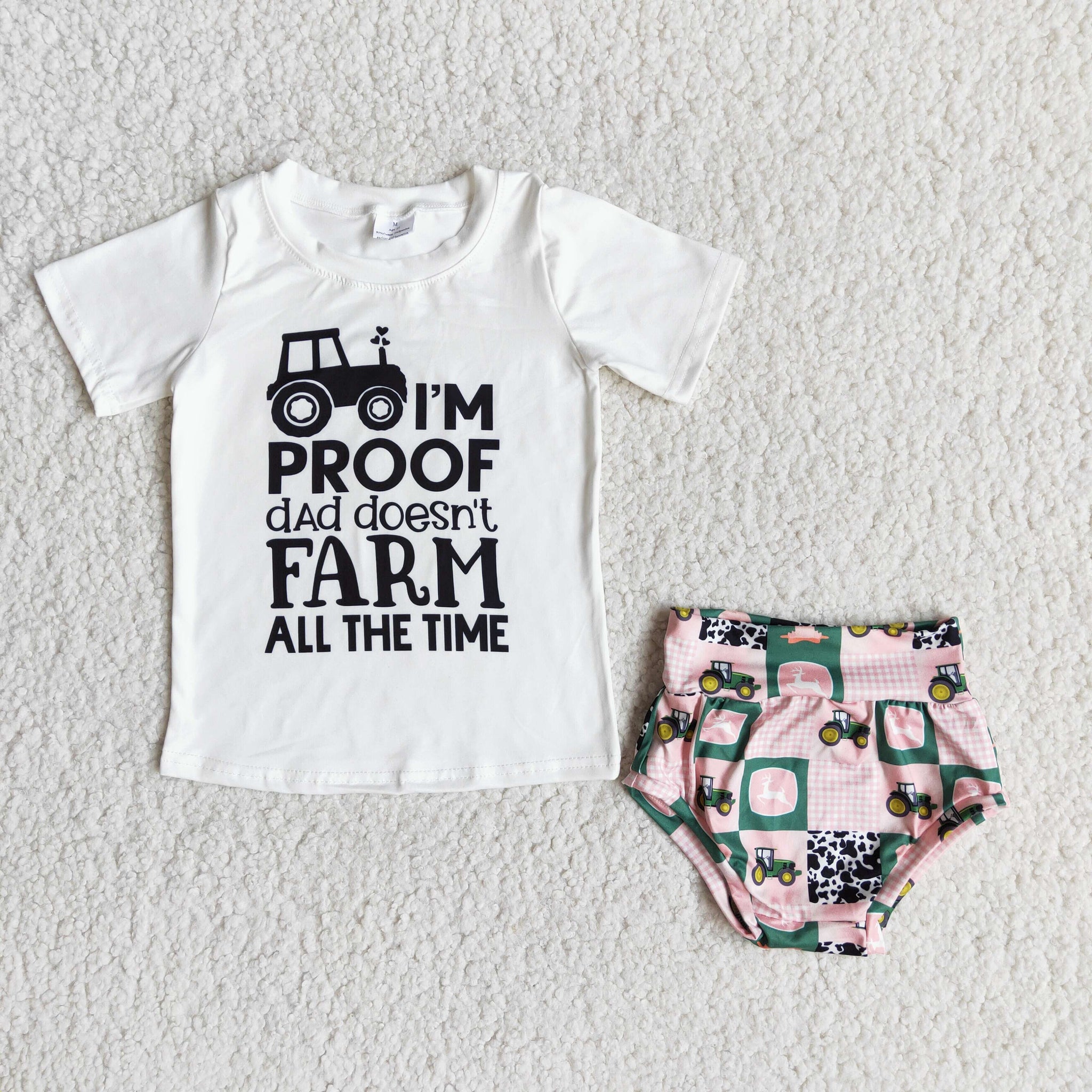 E8-12 girl clothes proof farm bummies set-promotion 2024.7.6 $5.5