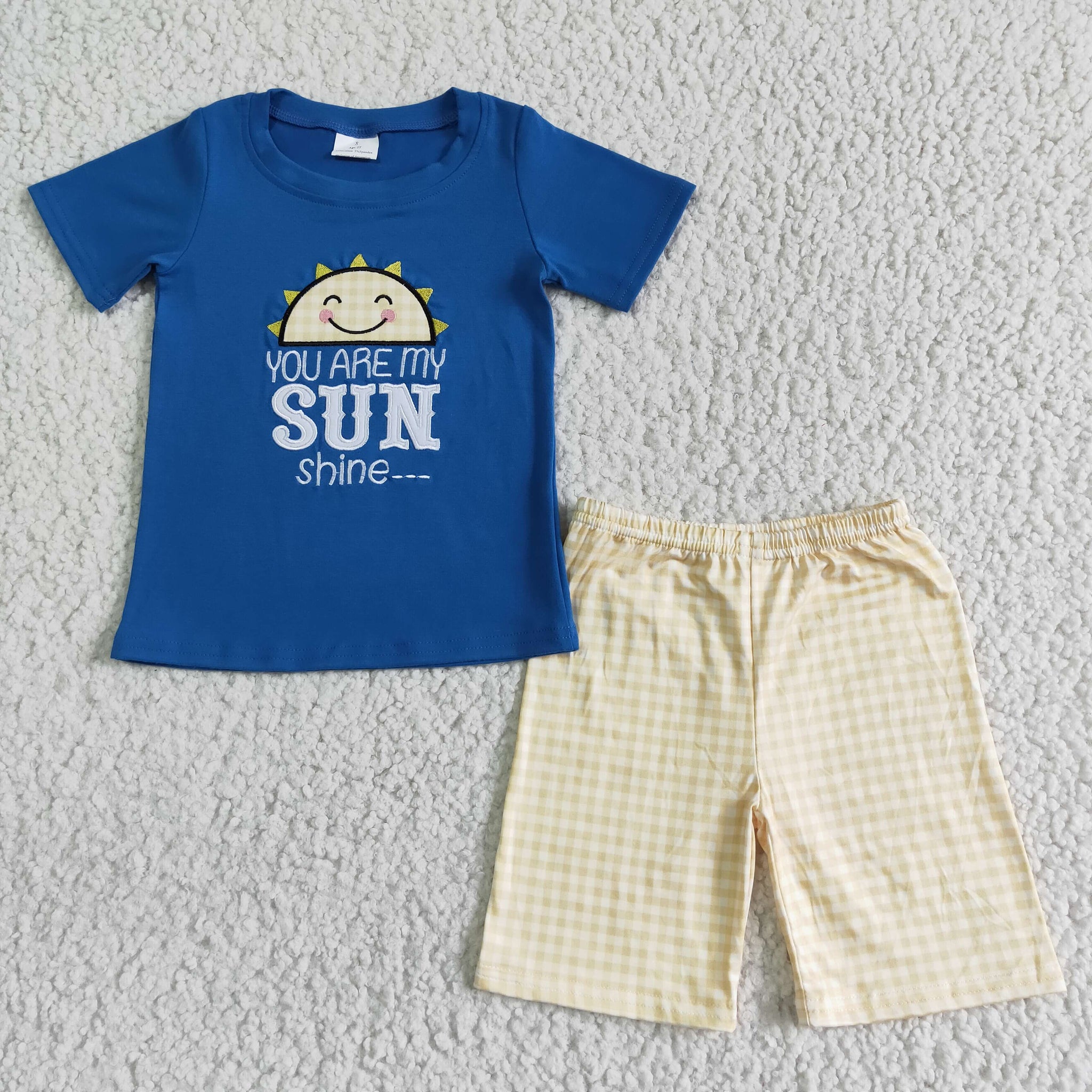 BSSO0057 boy you are my sunshine summer blue set