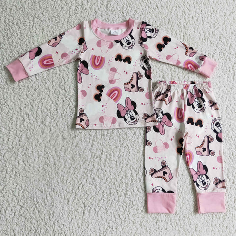 GLP0348 pink cartoonn pajamas clothes baby girl clothes-promotion 2025.1.11 $5.5