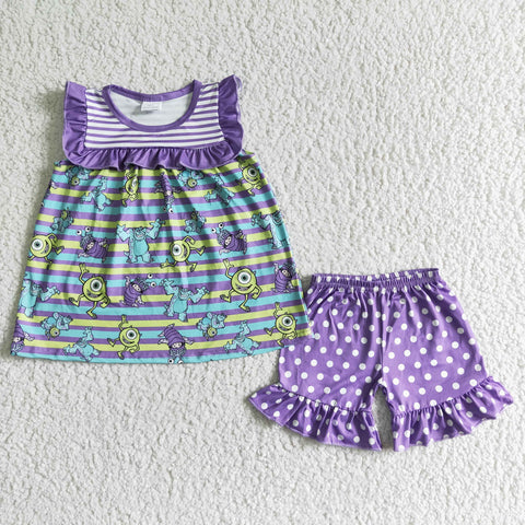 GSSO0077 baby girl clothes cartoon purple summer outfits-promotion 2024.5.18 $5.5