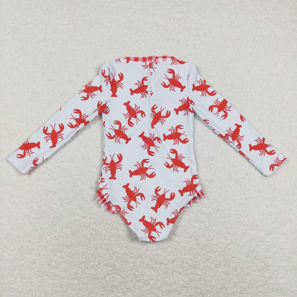 S0220 baby girl clothes girl crawfish swimsuit bathing suit summer swimsuit