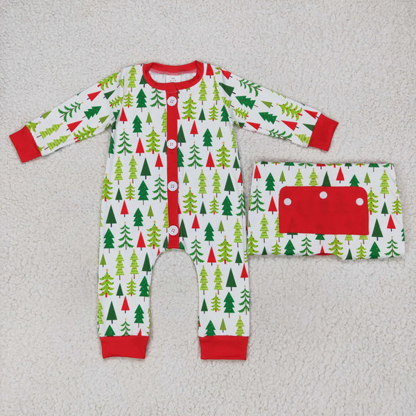 LR0627 RTS baby boy clothes tree boy christmas romper