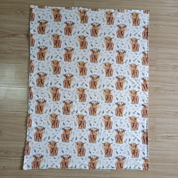 6 B6-34 baby cow newborn blanket